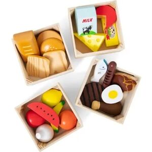 NIB/NWT Melissa and Doug Wooden Food Groups Set 21 Pieces 4 Crates Wood Toy